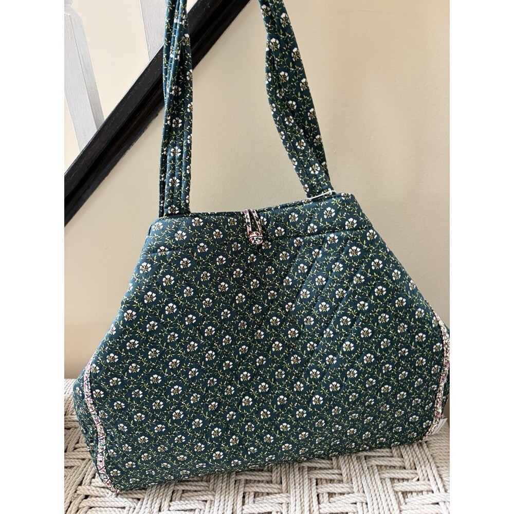 Vera Bradley Hathaway Tote Bag Mistletoe Lattice & Large Wallet Green Set NWT - Picture 2 of 8
